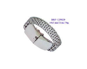 BRACELETS PLAIN SILVER 14X3 MM