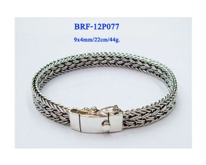 BRACELETS PLAIN SILVER 9X4 MM 44g